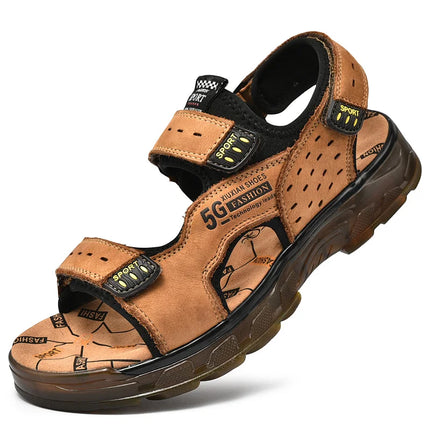 2023 Sandali da uomo in pelle da uomo Scarpe estive Uomo Casual Comodi sandali a piedi nudi da uomo Pentoufle Homme Sandali estivi da uomo