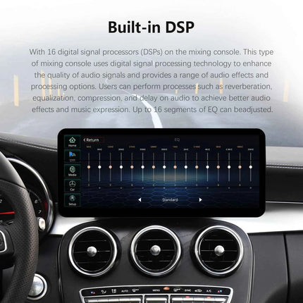 12.3"Android 14 Car Radio Stereo For Mercedes Benz C Class W205 GLC Class X253 W446 2014-2018 GPS Navigation Multimedia CarPlay
