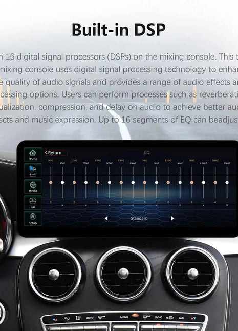 12.3"Android 14 Car Radio Stereo For Mercedes Benz C Class W205 GLC Class X253 W446 2014-2018 GPS Navigation Multimedia CarPlay
