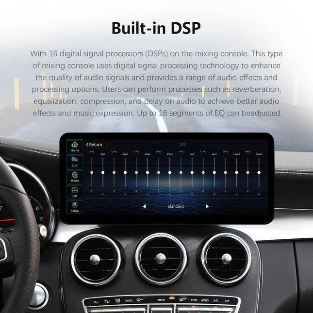 12.3"Android 14 Car Radio Stereo For Mercedes Benz C Class W205 GLC Class X253 W446 2014-2018 GPS Navigation Multimedia CarPlay