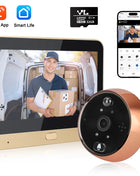 Extractme Telecamera per campanello intelligente Wifi da 4,3 pollici Tuya 1080P Telecamera spioncino per porta Full HD con campanello di rilevamento PIR Видеогла Poi