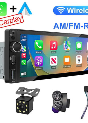 IPS 6.9 Inch 1Din Wireless Or wired Carplay Android Auto Car Radio Multimedia MP5 Player 1 Din DVD Bluetooth Stereo USB Charging