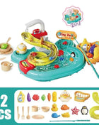 Puzzle per bambini Giochi di imitazione Giocattoli Lavapiatti Giocattoli Regalo Cucina Giocattoli interattivi 2 in 1 Scivolo Pesca Montessori Giocattoli