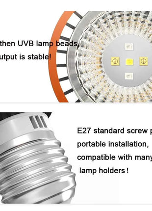 Professional 3W Reptile Lamp UVA UVB5.0 UVB10.0 Lmap LED Bulb Turtle Tortoise Lizard Basking Sunlight UVB Bulb Lighting