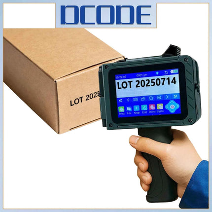DCODE DC15 12.7mm Portable Handheld Inkjet Printer Mini Handheld Printer Non-encrypted QR Barcode Image Logo Date Coding Machine