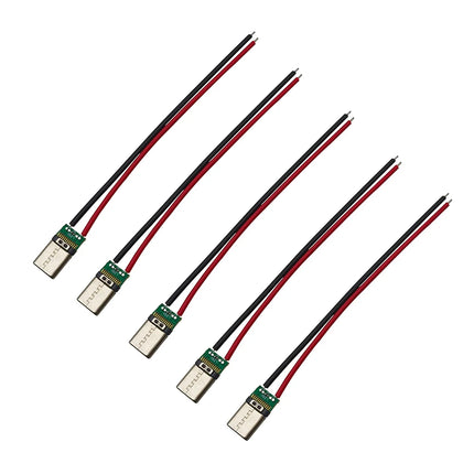 2/5/10 Pezzi Connettore USB Tipo C 10cm a 2 Pin Maschio e Femmina per Saldatura, Presa di Ricarica USB-C per Porte di Ricarica di Telefoni Cellulari