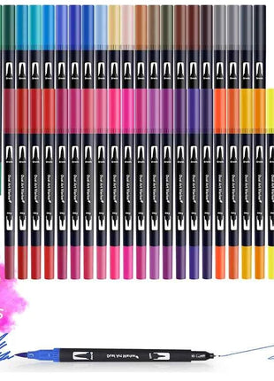 Set Pennarelli Manga Dual Tip 12/24/36/120 Colori Acquerello Fineliner per Calligrafia e Arte
