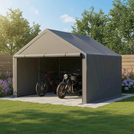 Rimessa Biciclette e Attrezzi da Giardino 305x296x233 cm - Tenda Impermeabile con Cerniera