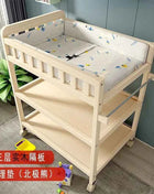 Baby Solid Wood Diaper Changing Table Multi-functional Bathing Massage Touching and Nursing Table for Newborns Movable