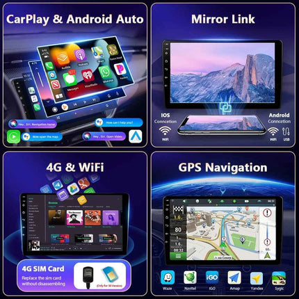 Camecho 6+128G Car Radio Wireless CarPlay Android Auto For Hyundai I10 2014-2017 Car Intelligent Systems GPS Stereo 4G WiFi RDS