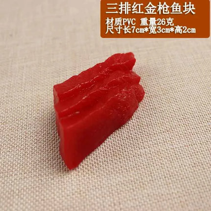 1pcs Simulated Sushi Model Simulated Salmon Fake Japanese Cuisine Simulated Salmon Slices Four Consecutive Pieces Food Model PVC