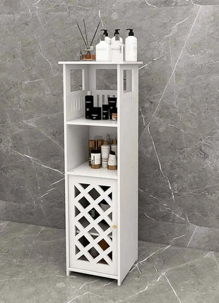 Bathroom cabinet, bathroom columns, bathroom cabinet with 1 door and shelves, for home, kitchen, living room, 78x22x22 cm
