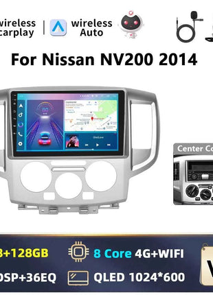 Podofo 9INCH AI Voice Android  2din Car Radio for NV200 NV 200 2009-2014 CarPlay Car Stereo Android Auto 4G GPS Navigation WiFi