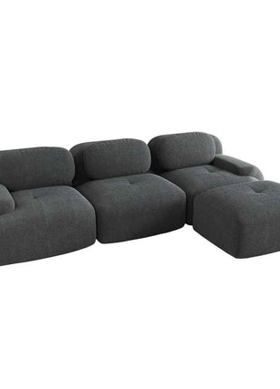 Modular Corner Cord Fabric Sofa - No Assembly Required, Extra-wide Armrests, 32D High Elastic Upholstery, Ergonomic Cozy Couch
