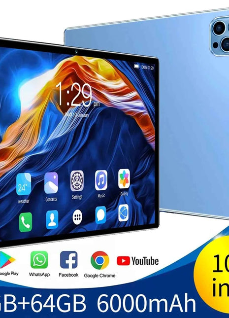 Tablet Android 13 Globale BDF 2025, 4GB+64GB, Schermo Touch HD, Dual SIM, WIFI, Batteria 6000mAh, Octa Core