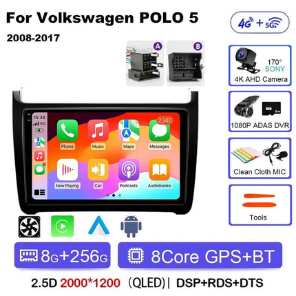 Android 15 For Volkswagen VW POLO 5 Sedan 2008 - 2023 Car Radio Navigation Multimedia Player Carplay Auto Stereo DSP WIFI+4G GPS