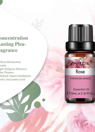 PHATOIL Natural Plant Essential Oil 10ml Eucalyptus Lavender Bergamot Vanilla Peppermint 1PCS Aroma Essential Oils For Diffuser