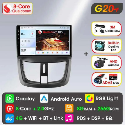 Android Wireless Carplay Car Radio for Peugeot 207 CC 207CC 2006-2015 Multimedia Player 2Din Navigation Stereo Head Unit Auto