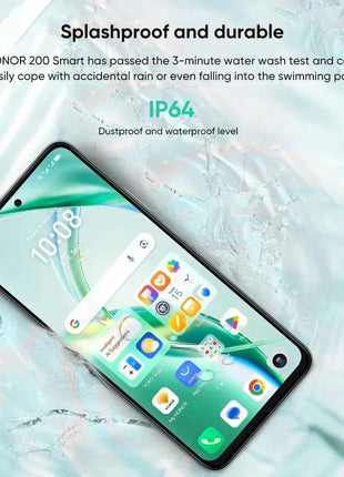 Honor 200 Smart 5G Smartphone Global Version Snapdragon 4 Gen 2 IP64 SGS 5200mAh 35W SuperCharge 300% High-Volume Mode 50MP OTG