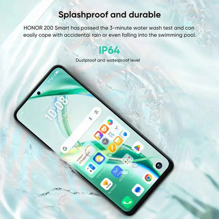 Honor 200 Smart 5G Smartphone Global Version Snapdragon 4 Gen 2 IP64 SGS 5200mAh 35W SuperCharge 300% High-Volume Mode 50MP OTG