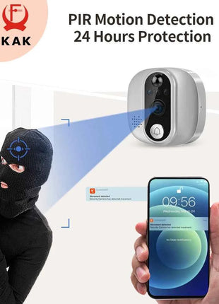 Tuya 1080P WiFi Door Bell Camera Google Alexa Smart Life Video Peephole PIR Motion Detector Digital Door Viewer con citofono