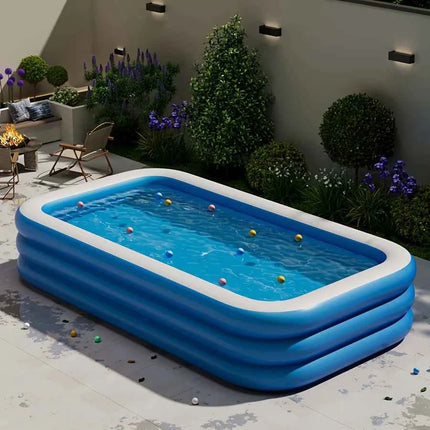 Piscina gonfiabile per cortile, giardino con prato, grande piscina estiva pieghevole per giochi d'acqua, piscina portatile multifunzionale per esterni