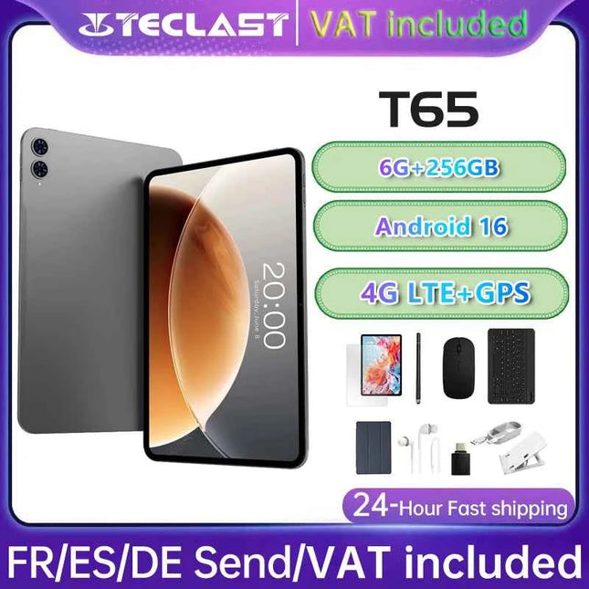 Tablet Android Teclast T65 16 13.4" Display 1920X1200 120Hz T7280 8-Core 18GB RAM (6GB+12GB) 256GB ROM 4G GPS 8000mAh Type-C 5MP