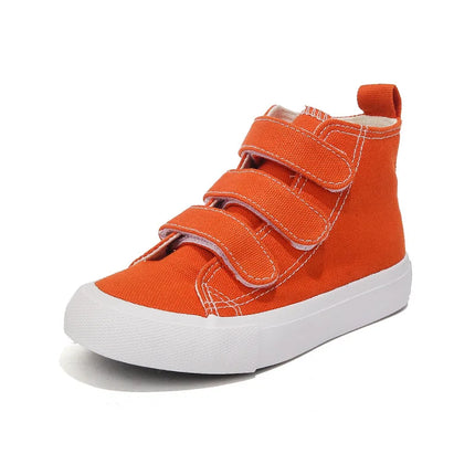 Autunno bambini scarpe di tela alte ragazzi Triple ganci Design Sneakers ragazze colore caramella scarpe Casual scarpe da scuola per bambini