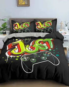 Gamepad Polyester Duvet Cover Set Colourful Button King Play Gamer Bedding Set Kids Teens Man Video Game for Child
