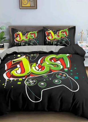 Gamepad Polyester Duvet Cover Set Colourful Button King Play Gamer Bedding Set Kids Teens Man Video Game for Child