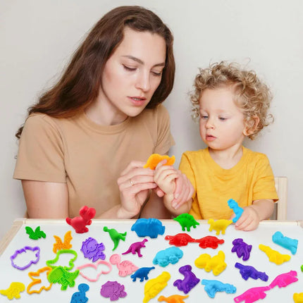 Dinosauro del fumetto Gioca a pasta Stampo Plastilina Giocattoli Accessori per bambini Bambini Forme di plastica 3D Frese Strumenti per plastilina in argilla
