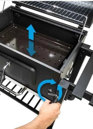 Charcoal Barbecue, Grill Cart, Includes 2 Grills, Shelves with Hooks, Adjustable Charcoal Tray, Barbecue Cart | Charcoal Grill