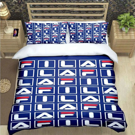 Hot Logo Print Bedding Sets Bed Supplies Set  Comforter Set  Teens Girls Cartoon Twin Single Kid  F-Fila Luxury Gift