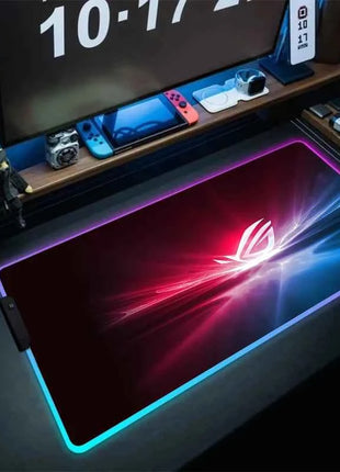 Black Mouse Pad Asus Rgb Gaming Mause Mat Anime Mats Gamer Rug Pc Xxl Cute Pads Large Game Keyboard Carpet Backlight Mousepad
