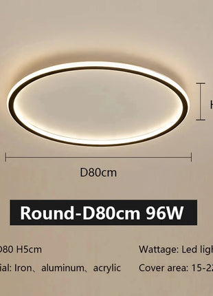 Lampada da Soffitto LED Ultrasottile AuroraRealm, Illuminazione Moderna per Soggiorno con Telecomando, Lampadario per Camera da Letto e Balcone
