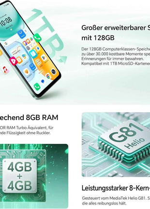 HONOR X5c Plus Smartphone 4GB+128GB/4GB+256GB,MagicOS 9.0(Android 15),5260mAh Battery, 90 Hz 6.74 Inch Display, 50MP + 14MP Camera,MediaTek Helio G81,Octa-Core Processor, Bluetooth 5.1