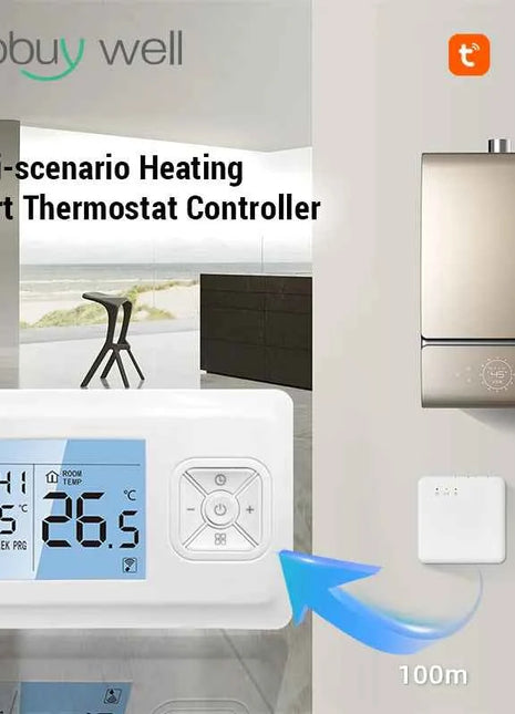 Tuya Smart Wifi Thermostat Wireless For Gas Boiler Room Thermostats Battery Operated Thermostat Wifi Smart  Alexa Google Home