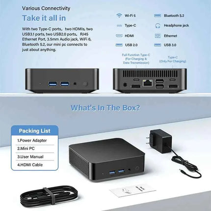i9 MINI PC  Windows 11 Pro Intel Core i9-9900U MINI Computer 16GB 32GB DDR4 2048GB SSD  WIFI 6 BT5.2 Gaming MINI PC