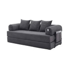 Folding Compression Sofa with Metal Frame, Side Pockets Plus 3 Pillows. Freely Configurable. Modern Metal-fabric Combination