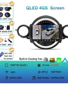 Android16 Radio Qled For BMW MINI Cooper R56 R60 2007 - 2014 Car intelligent systems Navigation GPS Carplay Android auto WIFI+5G