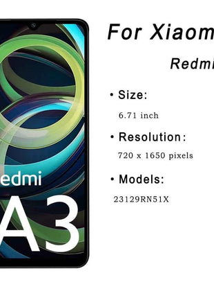 LCD Per Xiaomi Redmi A3 23129RN51X Display Touch Screen Digitizer Assembly Parti di Ricambio Digitali per Redmi A3 Schermo LCD