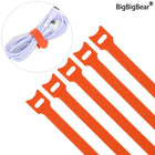Fascette per cavi rilasciabili Organizzatore di cavi Arancione 150 200 250 mm Cinghie con gancio in nylon Avvolgere Zip Bundle Fasciatura Fascetta Fissaggio in plastica