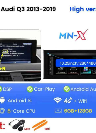 8-Croe Car Wireless Carplay Android Auto For Audi Q3 2012-2018 Multimedia Video Player GPS smart car machine system