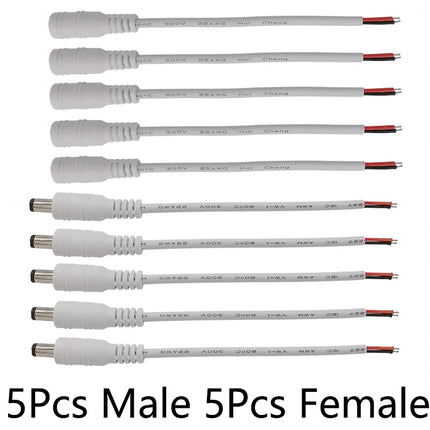 5.5*2.1mm Maschio Femmina Cavo di Alimentazione DC Spina del Cavo Martinetti Adattatore del Connettore Treccia Bianco Nero Per Telecamera CCTV 5050 3528 HA CONDOTTO LA striscia