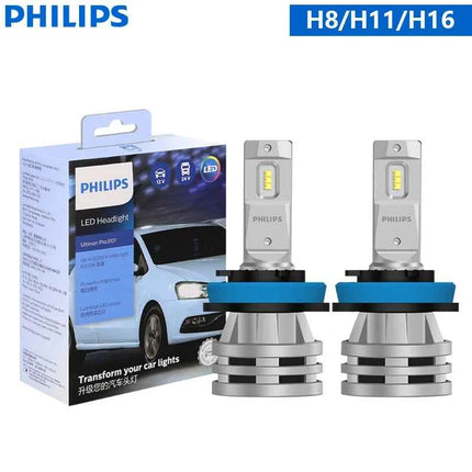 Philips H4 H7 H11 LED Ultinon Pro3101 H1 H3 HB3 HB4 HIR2 9005 9006 9012 Lumileds LED Car Headlight 6000K Bright White Bulbs, 2x