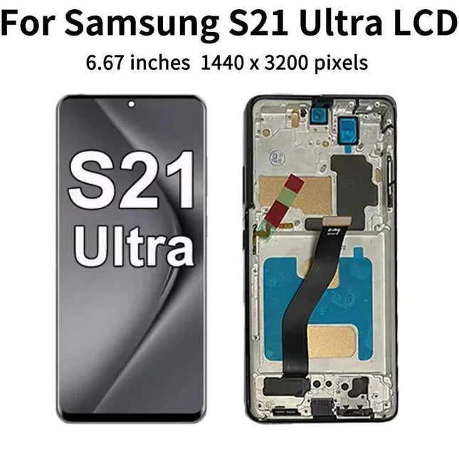 6.67"Tested TFT LCD For Samsung  S21 Ultra 5G G998 G998U G998B Display Touch Screen Digitizer Assembly Replacement Parts