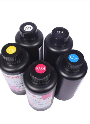 CMYKW 5*500ML UV Ink for R1390 L800 XP600 TX800 Printhead for UV A3 A4 A5 6090 Flatbed Inkjet Printer US Stock