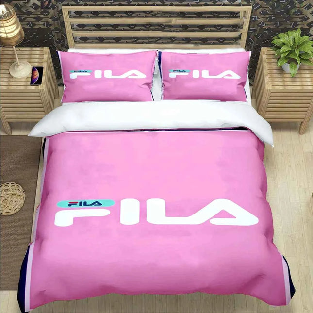 Hot Logo Print Bedding Sets Bed Supplies Set  Comforter Set  Teens Girls Cartoon Twin Single Kid  F-Fila Luxury Gift