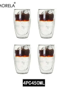 2/4/6Pc Double Wall High Borosilicate Glass Mug Heat Resistant Tea Milk Juice Coffee Water Cup Bar Drinkware Gift Creativity Set