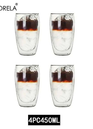 2/4/6Pc Double Wall High Borosilicate Glass Mug Heat Resistant Tea Milk Juice Coffee Water Cup Bar Drinkware Gift Creativity Set